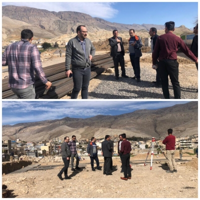 بازدید مهندس باقریان و جمعی از ناظرین سازمان به همراه دکتر حمره مدیرکل نوسازی ایلام از پروژه مجتمع آموزشی شهیدرضایی نژاد آبدانان